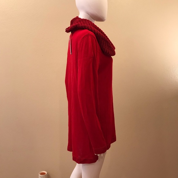 Apt 9 Red Tango Tunic Sweater With Infinity Scarf NEW Womens Plus Size 0X 14W - Picture 8 of 13